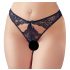 Slip Erotico Aperto con Fiocchi e Tagli Sexy (nero) 