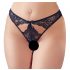 Slip Erotico Aperto con Fiocchi e Tagli Sexy (nero)  - XL