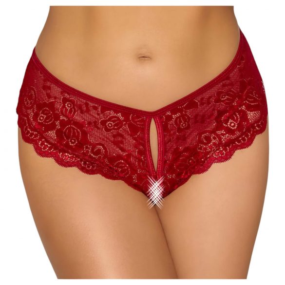 Cottelli - slip di pizzo aperto (rosso) - M