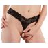 Tanga in pizzo con doppia fila di perle Cottelli (nero)  - L