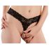 Tanga in pizzo con doppia fila di perle Cottelli (nero)  - L