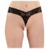 Tanga in pizzo con doppia fila di perle Cottelli (nero)  - L