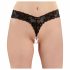 Tanga in pizzo con doppia fila di perle Cottelli (nero)  - XL