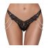 Tanga di Lusso Ricamato con Perline Cottelli (Nero)  - M/L