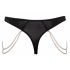 Tanga di Lusso Ricamato con Perline Cottelli (Nero)  - M/L