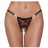 Tanga di Lusso Cottelli con Perle e Ricamo di Rose (Rosso-Nero)  - M/L