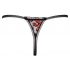 Tanga di Lusso Cottelli con Perle e Ricamo di Rose (Rosso-Nero)  - M/L