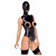 Body con maschera e aperture intime (nero) 