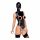 Body con maschera e aperture intime (nero)  - M