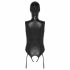 Body con maschera e aperture intime (nero)  - M