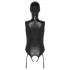 Body con maschera e aperture intime (nero)  - M