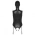 Body con maschera e aperture intime (nero)  - L