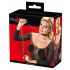 Bad Kitty - collare con cuore, guinzaglio in metallo (nero-rosso)