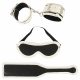 Set Bondage Bad Kitty (3 pezzi) - nero e bianco fosforescente 