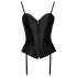 Cottelli Party - Corsetto in raso con reggicalze (nero)