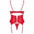 Obsessive Amor Cherris - completo in pizzo con reggicalze (rosso)