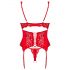 Obsessive Amor Cherris - completo in pizzo con reggicalze (rosso) - L/XL