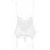 Biancheria Intima Seducente con Reggicalze e Perizoma in Pizzo Obsessive 810-COR-2 (Bianco)  - L/XL