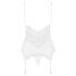 Biancheria Intima Seducente con Reggicalze e Perizoma in Pizzo Obsessive 810-COR-2 (Bianco)  - L/XL