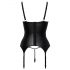 Abierta Fina - reggiseno sollevatore con reggicalze (nero) - M