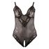 Body in Pizzo con Apertura Intima - Taglia Plus (Nero) 