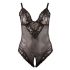 Body in Pizzo con Apertura Intima - Taglia Plus (Nero)  - XXXL