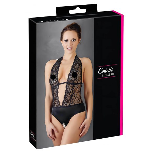 Body Elegante e Confortevole con Pizzo e Scollo Profondo - Cottelli (nero)  - L