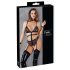 Body bondage con cinghie e catene (nero)  - XL