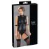 Body Lucido con Manette e Giarrettiere Cottelli Bondage (Nero)  - XL