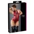 Cottelli Party - Body lucido senza maniche con zip (rosso)