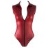 Cottelli Party - Body lucido senza maniche con zip (rosso)