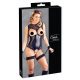 Body Aperto Lucido con Manette Polsi (nero) Cottelli Bondage  - XL