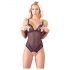 Cottelli - body aperto in pizzo e perle (nero) - M