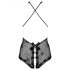 Obsessive Fiorenta - body in pizzo nero aperto con perline