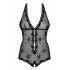 Body in pizzo aperto con perline Obsessive Fiorenta (nero) 