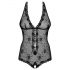 Body in pizzo aperto con perline Obsessive Fiorenta (nero) 