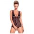 Obsessive Fiorenta - body in pizzo nero aperto con perline - L/XL