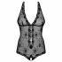 Body in pizzo aperto con perline Obsessive Fiorenta (nero)  - L/XL