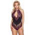 Body Plus Size Cottelli con Motivi Floreali (Nero-Viola) 