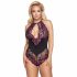 Body Plus Size Cottelli con Motivi Floreali (Nero-Viola) 