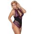 Body Plus Size Cottelli con Motivi Floreali (Nero-Viola) 