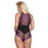 Cottelli Plus Size - Body Floreale (Nero-Viola)