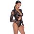 Body Nero Trasparente a Maniche Lunghe  - XL