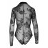 Body Nero Trasparente a Maniche Lunghe  - XL