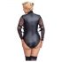 Cottelli Bondage Taglie Forti - body con maniche in pizzo (nero) - 3XL