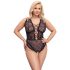 Cottelli Curves Plus Size - Body trasparente con motivo (nero)