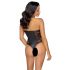 Body Cottelli Party con Motivi Floreali (Nero)  - M