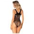 Obsessive B336 - body nero aperto e trasparente in rete - taglia S-L