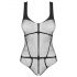 Obsessive B336 - body nero aperto e trasparente in rete - taglia S-L