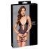 Cottelli Bondage - body aperto con polsini (nero) - L